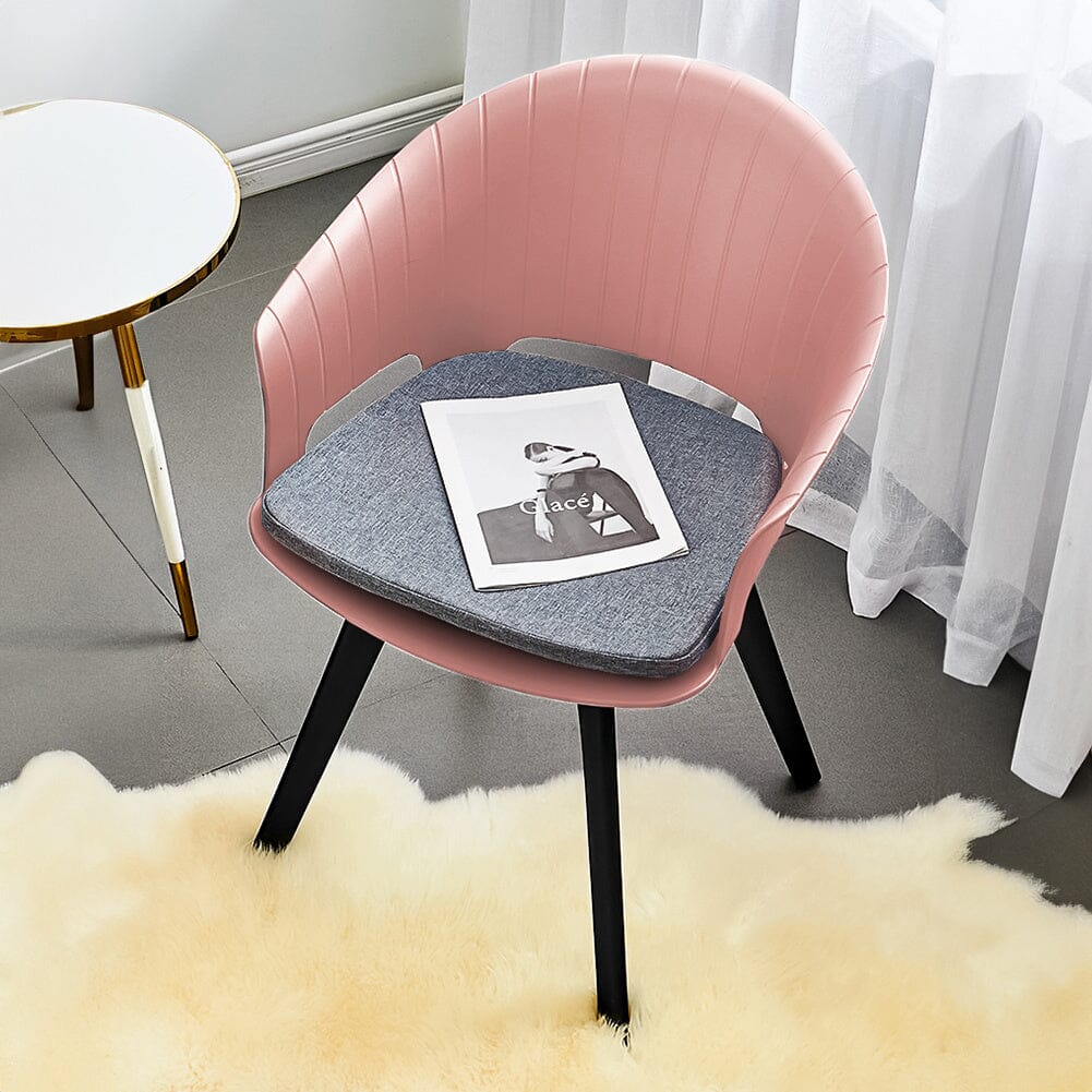 Versatile Gray Swivel Plastic Chairs, Set of Four, Durable and Lightweight Living and Home