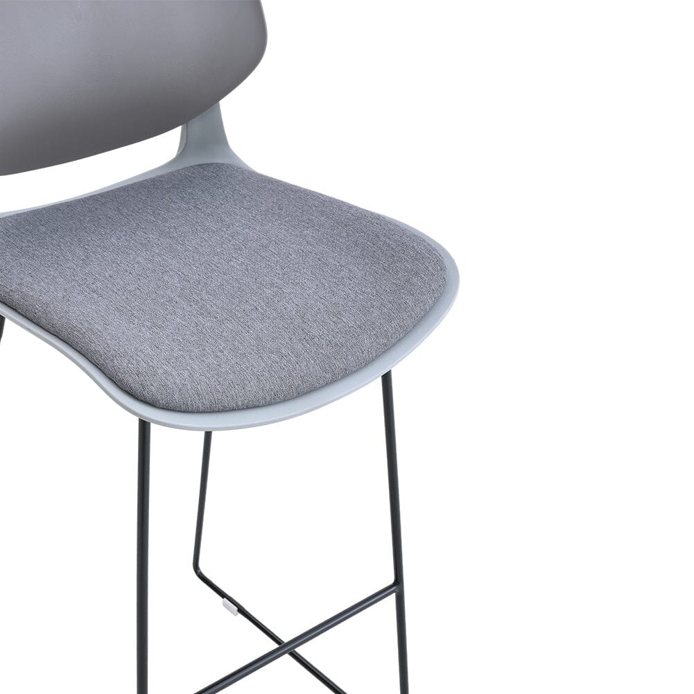 Modern Gray Plastic Bar Stools with Black Painted Legs, Set of Two Living and Home