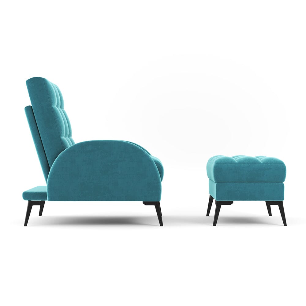 Leisure Recliner Armchair and Ottoman Set with Footstool Metal Legs Armchair Living and Home