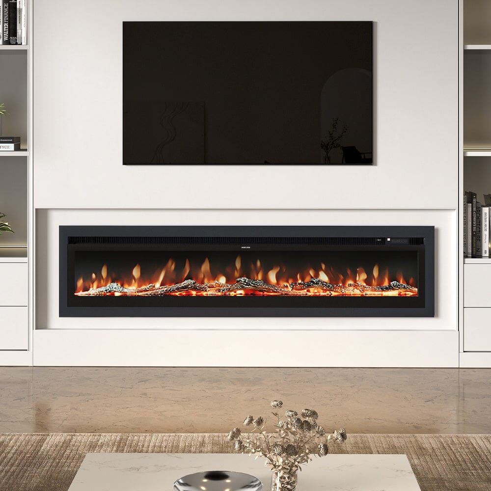 40/50/60/70/80 Inch Electric Fireplace 9 Colour LED Flame Effect Heater With Remote Control Freestanding Fireplaces Living and Home 70 Inches Version A