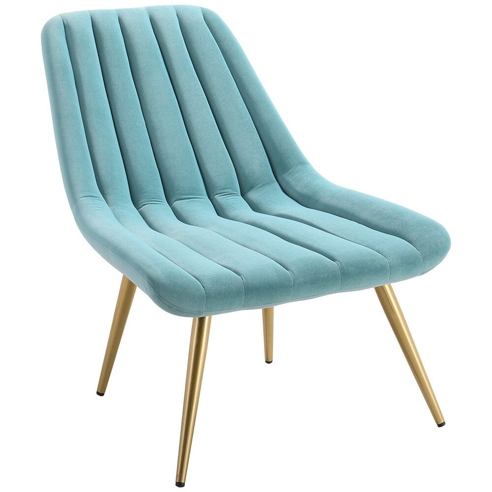 Livingandhome Velvet Upholstered Gold Metal Legs Lounge Accent Chair, JM2108 Living and Home
