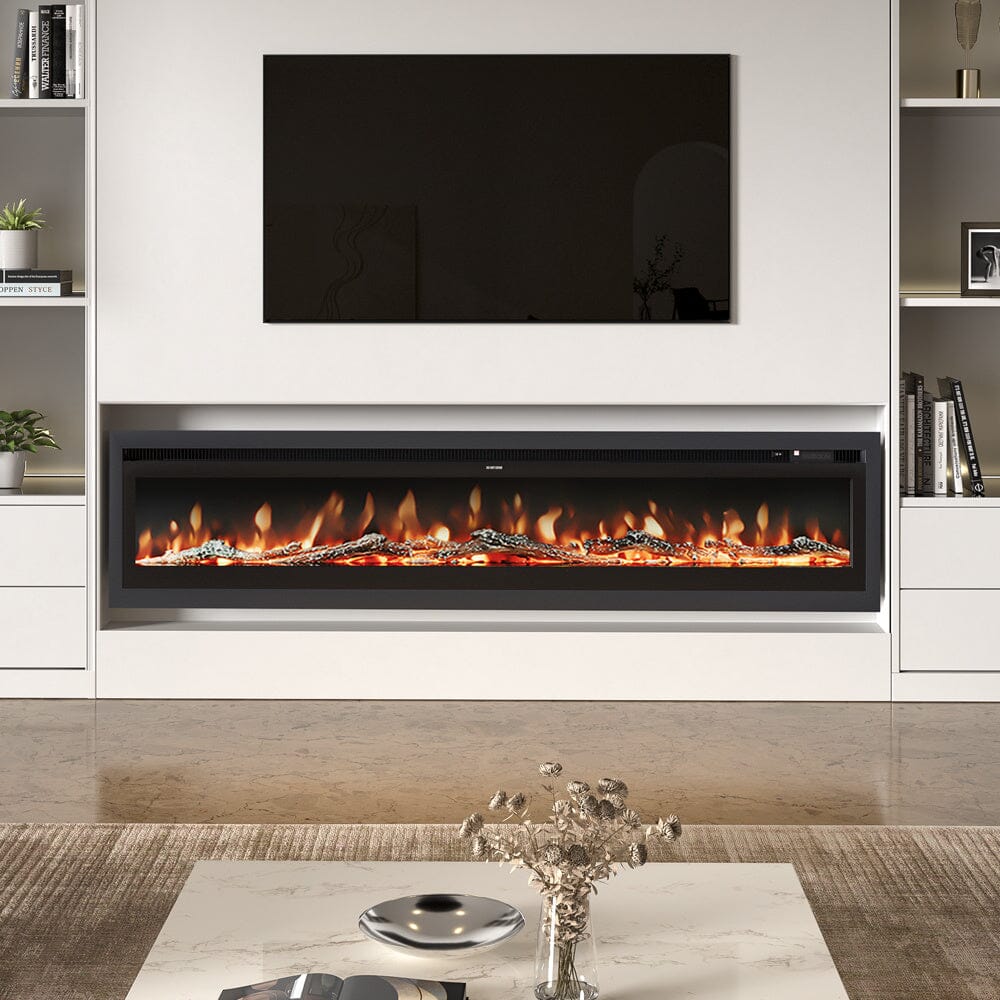 40/50/60/70/80 Inch Electric Fireplace 9 Colour LED Flame Effect Heater With Remote Control Freestanding Fireplaces Living and Home 80 Inches Version A