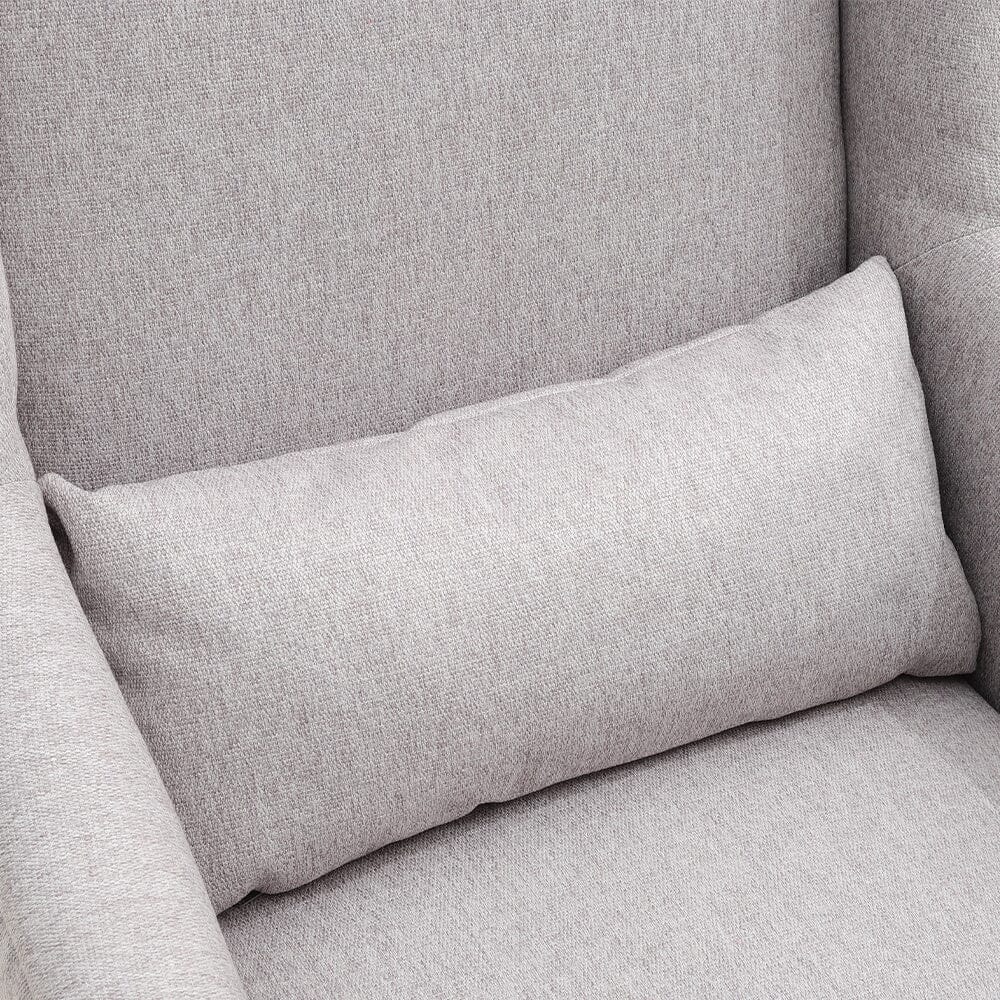 Grey Burlap High Back Studded Armchair with Cushion Living and Home