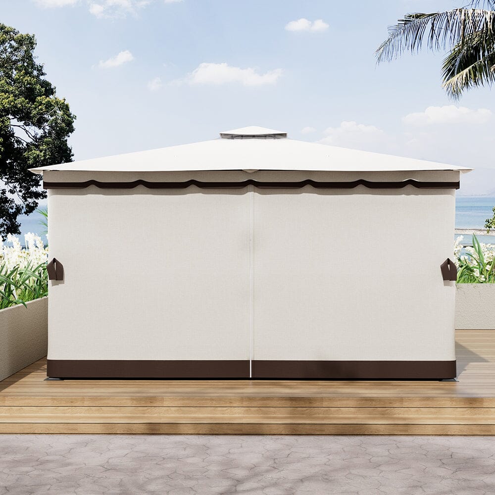 3*3m/4*4m Garden Party Beige Tent with Ground Pegs Living and Home