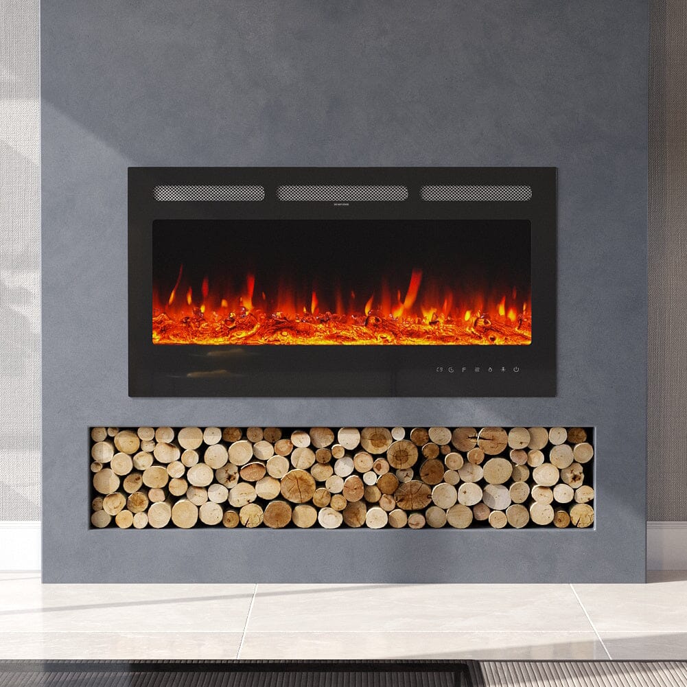 40 Inch Electric Fireplaces Wall Mounted 5120 BTU Heater with Adjustable Thermostat Wall Mounted Fireplaces Living and Home