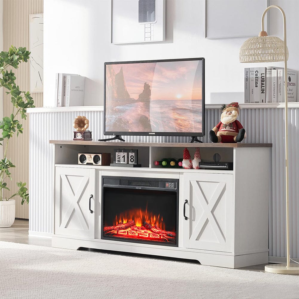 138cm W Freestanding Fireplaces Recessed Electric Fireplace TV Stand Freestanding Fireplaces Living and Home