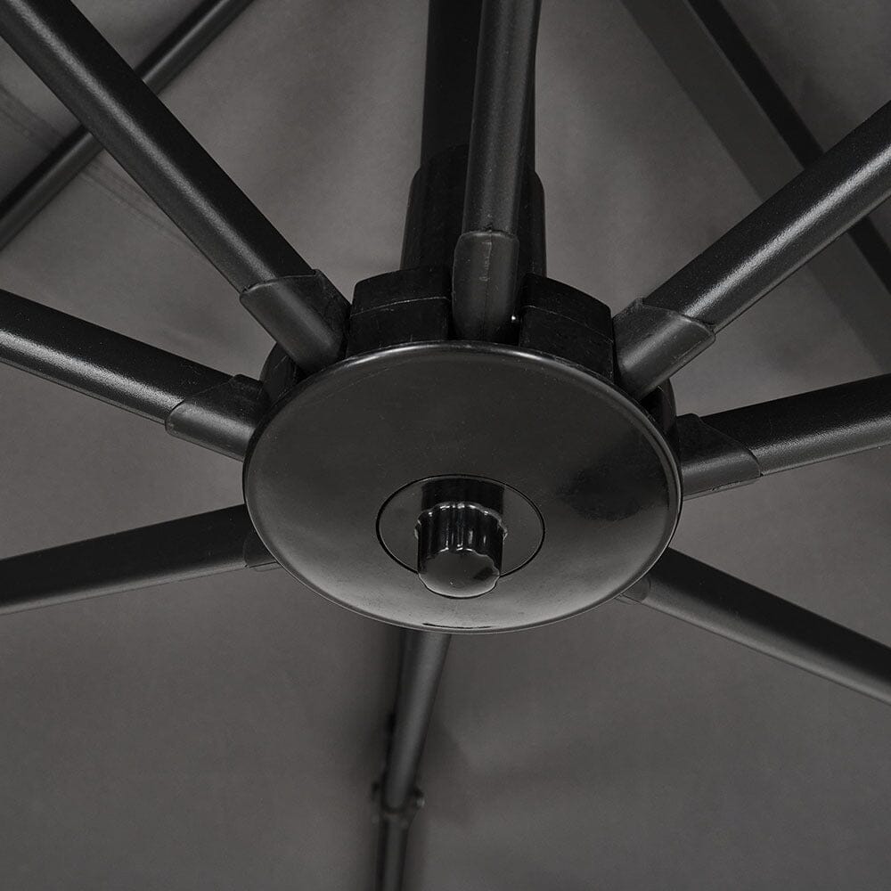 Grey 2.5m Cantilever Parasol with Base for Garden Parasols Living and Home