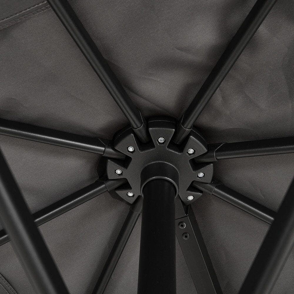 Grey 2.5m Cantilever Parasol with Base for Garden Parasols Living and Home