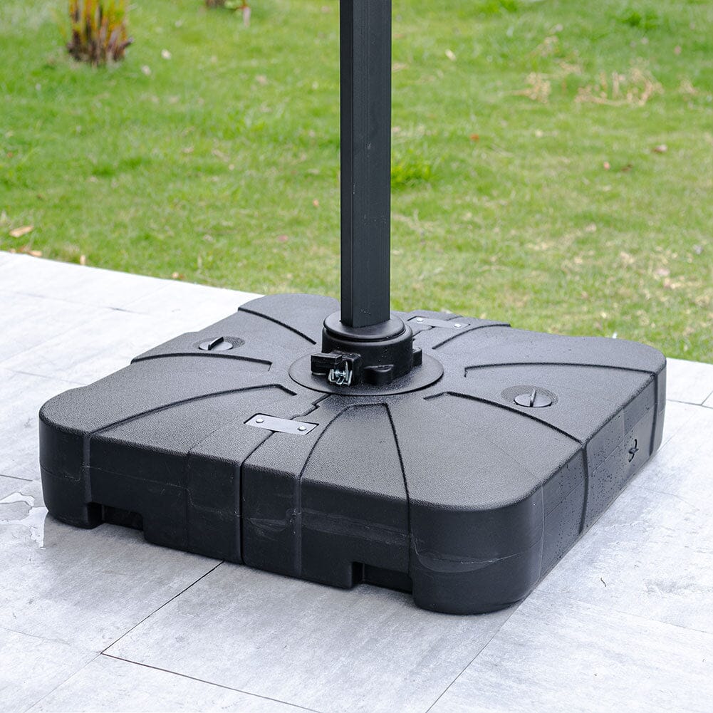 Grey 2.5m Cantilever Parasol with Base for Garden Parasols Living and Home Light Grey with Square Base A