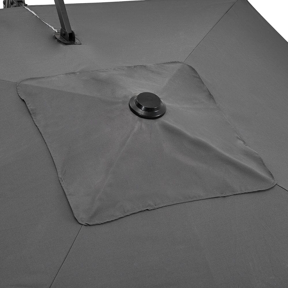 Grey 2.5m Cantilever Parasol with Base for Garden Parasols Living and Home