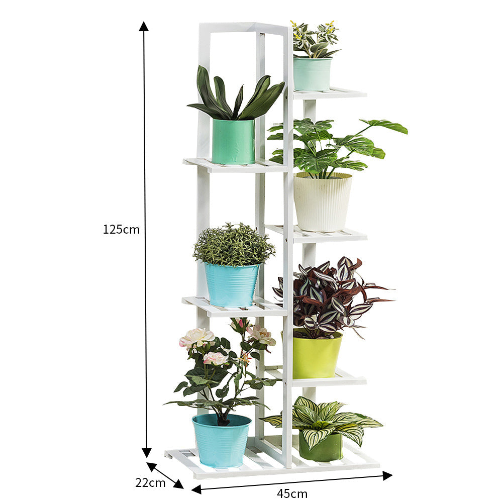 5/6 Tier Flower Stand Plant Pot Display Ladder Shelves Bamboo Shelf Storage Rack Bookcases & Standing Shelves Living and Home