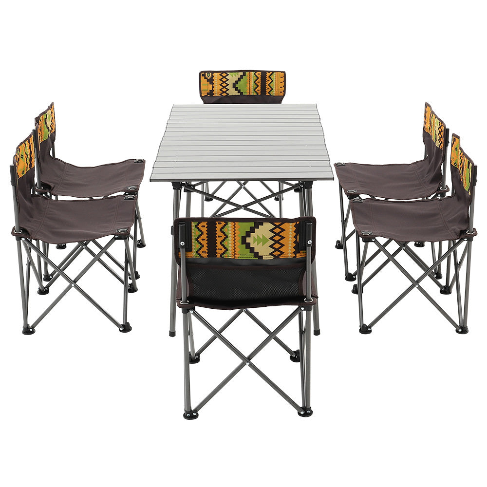 7 Piece Folding Camping Table and Chairs Set Portable with Carrying Bag Camp Furniture Living and Home