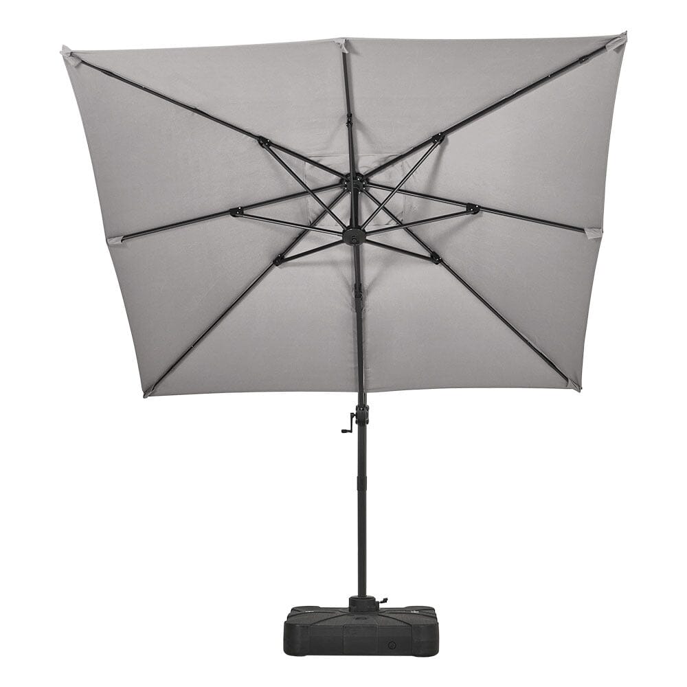 Grey 2.5m Cantilever Parasol with Base for Garden Parasols Living and Home
