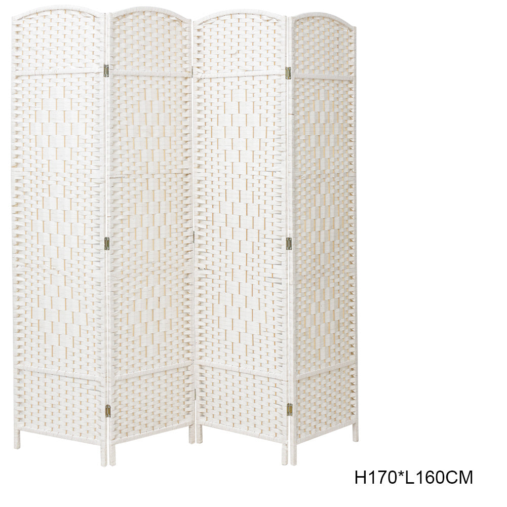 4/6 White Wooden Panels Folding Room Divider Partition Slat Privacy Screen Living Room Divider Living and Home