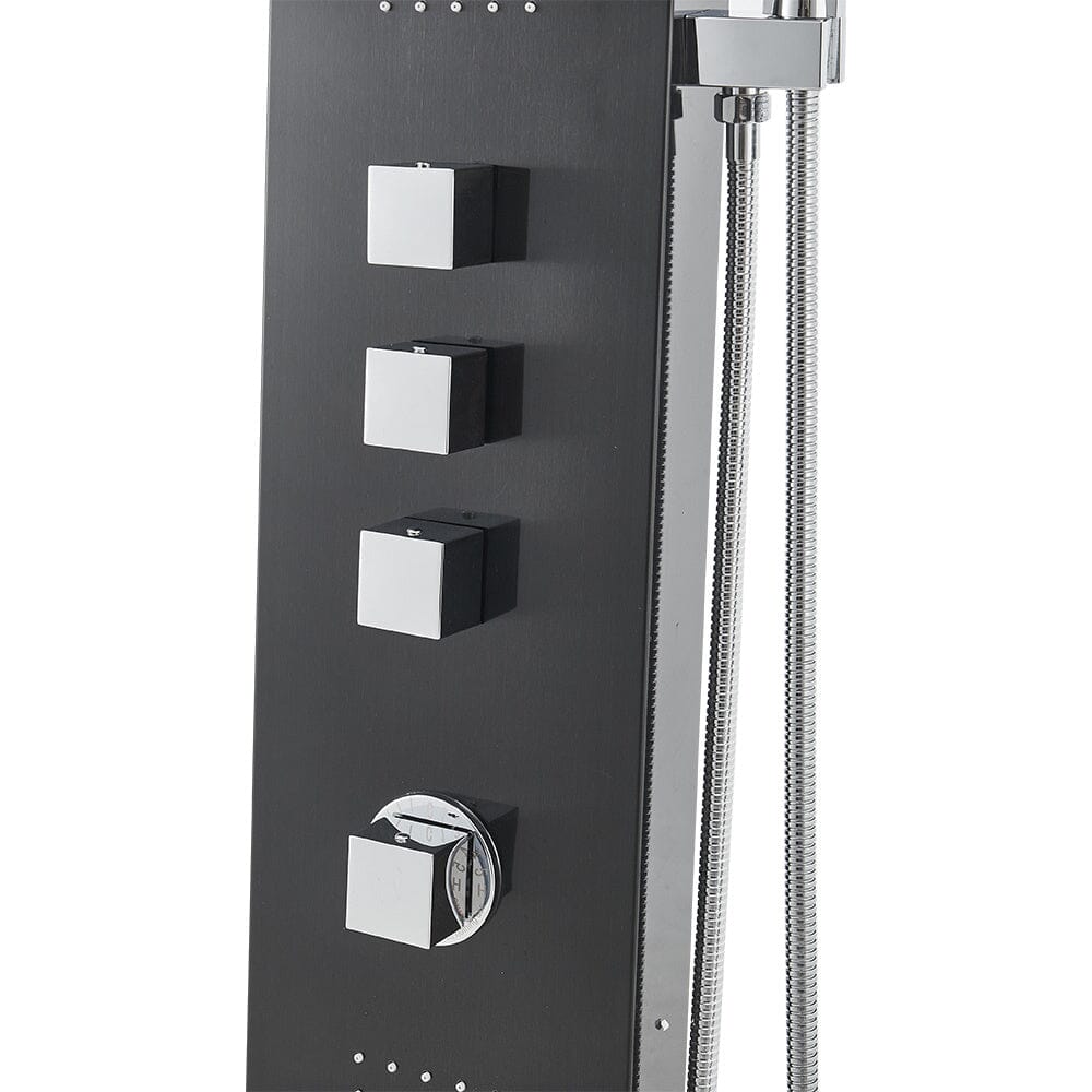 Bathroom Thermostatic Black Shower Tower Panel Bathroom Shower Living and Home