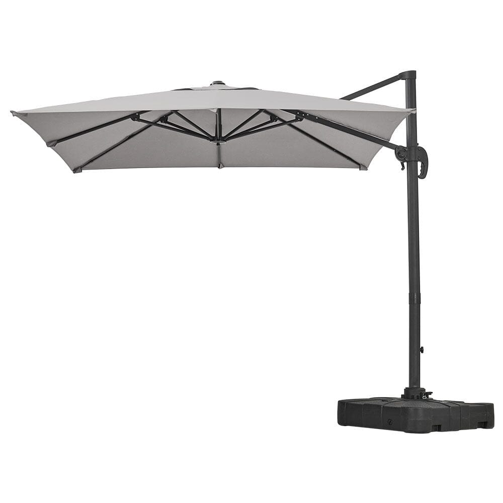 Grey 2.5m Cantilever Parasol with Base for Garden Parasols Living and Home