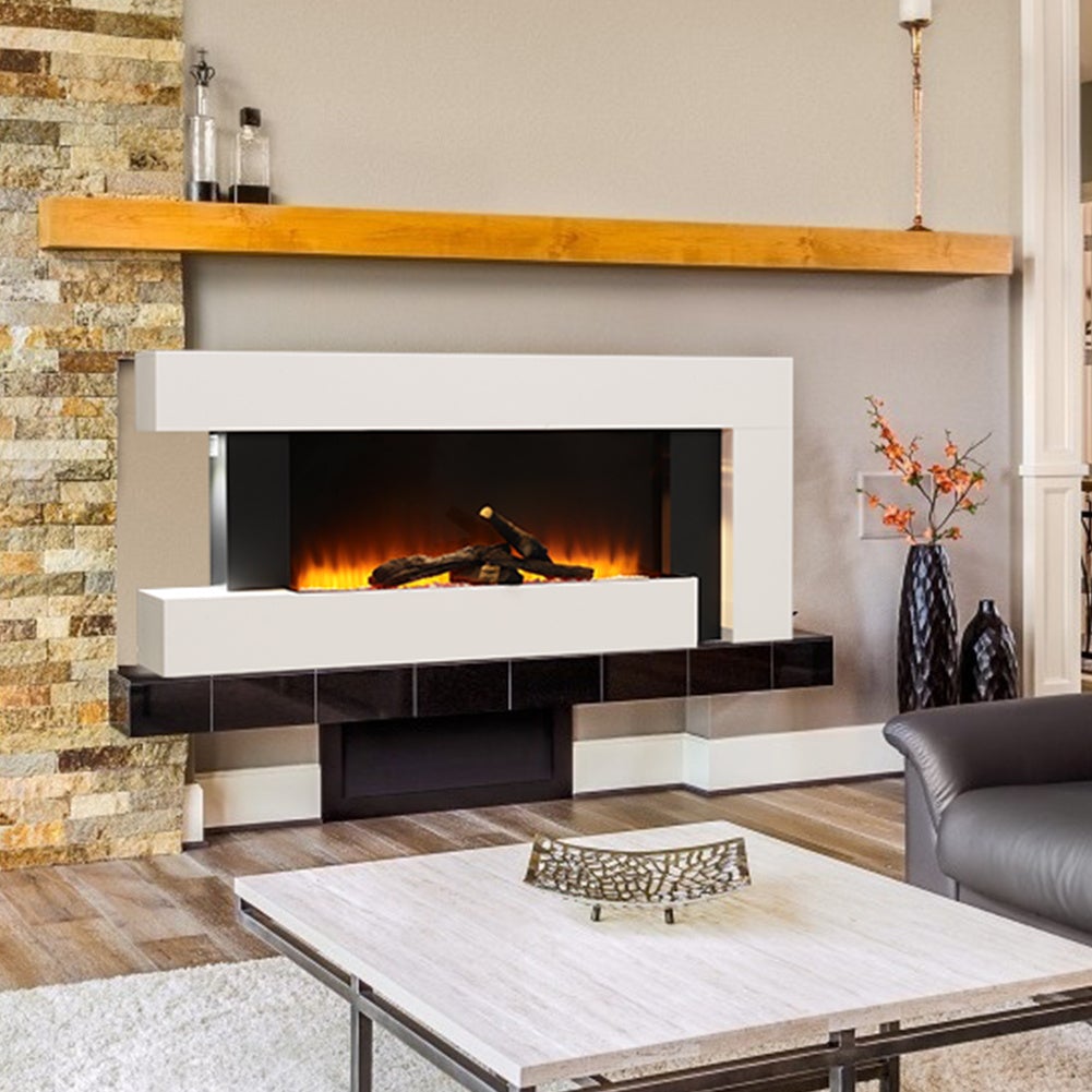50 Inch LED Electric Fireplace L Shaped Wall Mounted Electric Fire Fireplaces Living and Home
