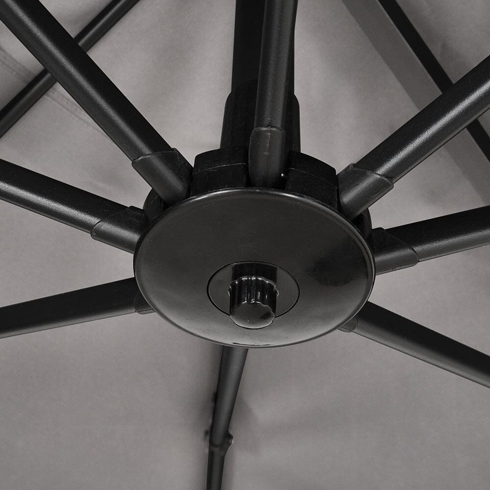 Grey 2.5m Cantilever Parasol with Base for Garden Parasols Living and Home