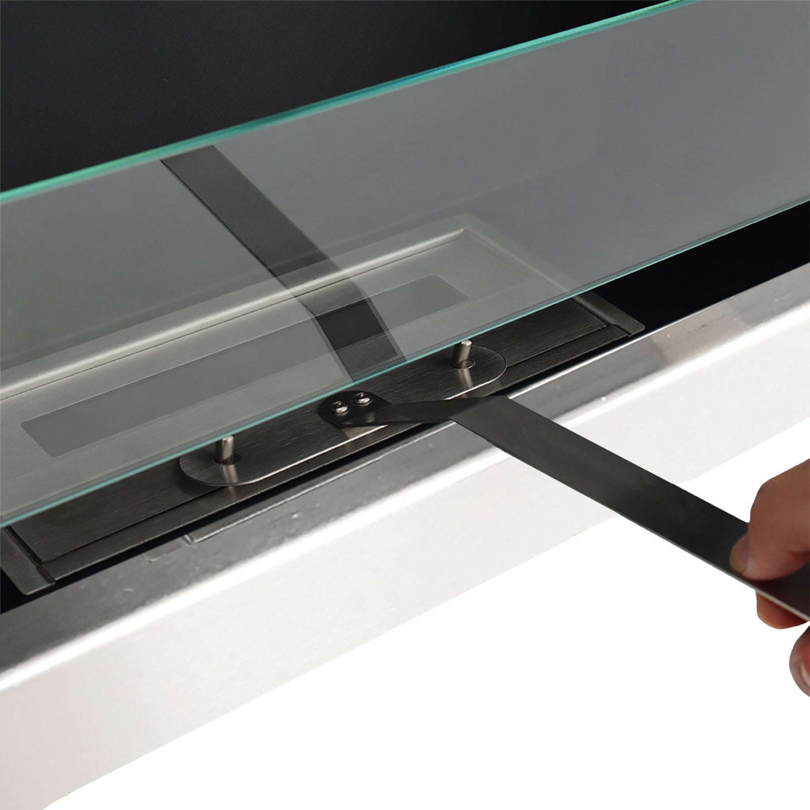 35 Inch 47 Inch Bioethanol Fireplace Wall Mounted Grey Stainless Steel Fireplaces Living and Home