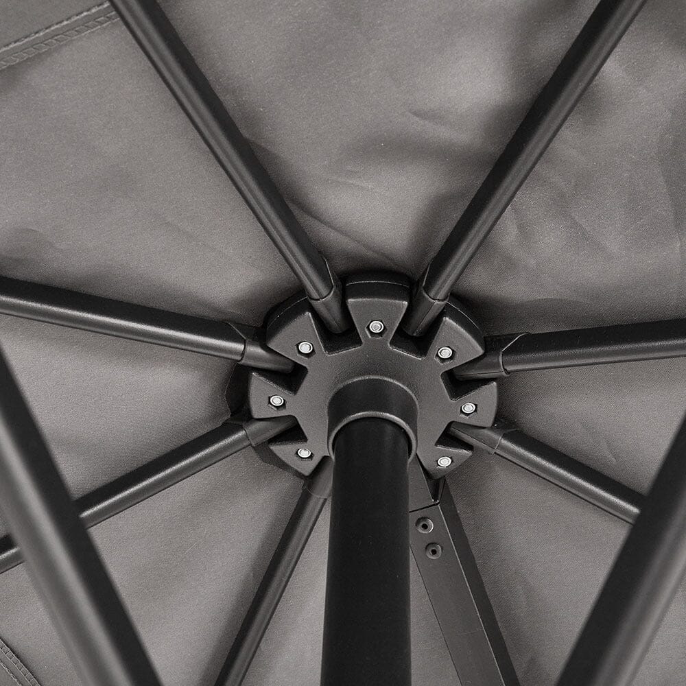 Grey 2.5m Cantilever Parasol with Base for Garden Parasols Living and Home