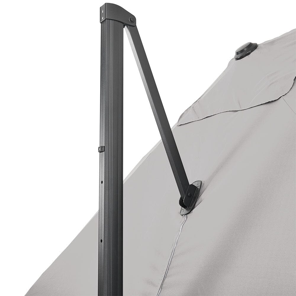 Grey 2.5m Cantilever Parasol with Base for Garden Parasols Living and Home