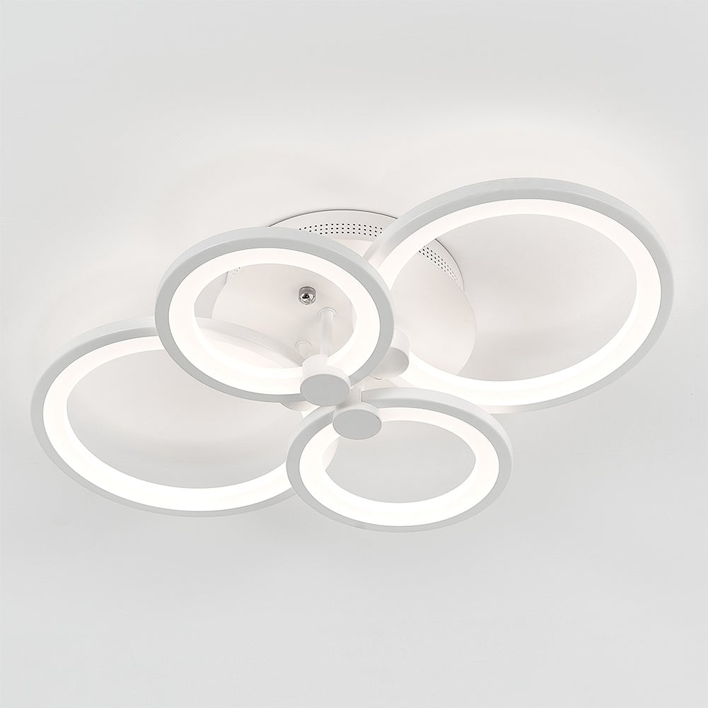 4/6/8 Rings Circle LED Semi-Flush Ceiling Light Dimmable/Non-Dimmable Ceiling Light Living and Home