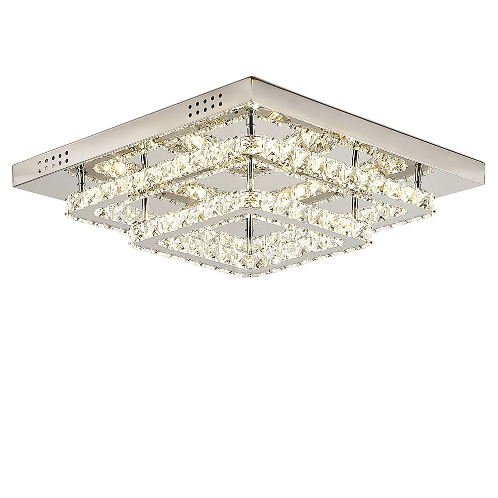 Modern Square Tiered Crystal Ceiling Light Ceiling Light Living and Home