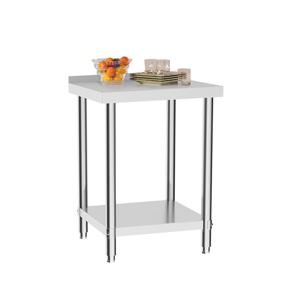 2 Tiers Commercial Kitchen Prep Table Stainless Steel Work Table Commercial Work Tables Living and Home