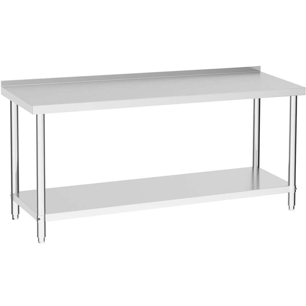 2 Tiers Commercial Kitchen Prep Table Stainless Steel Work Table Commercial Work Tables Living and Home