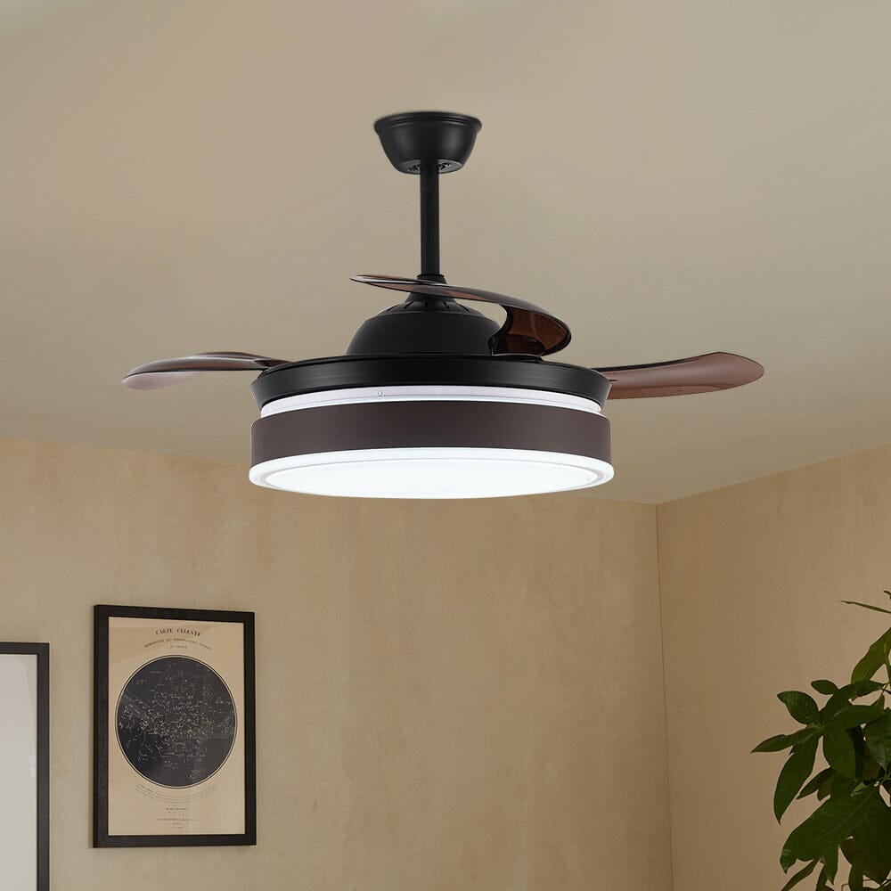 42 Inch Modern Style Round Ceiling Fan Light Dimmable with Remote Ceiling Lights Living and Home