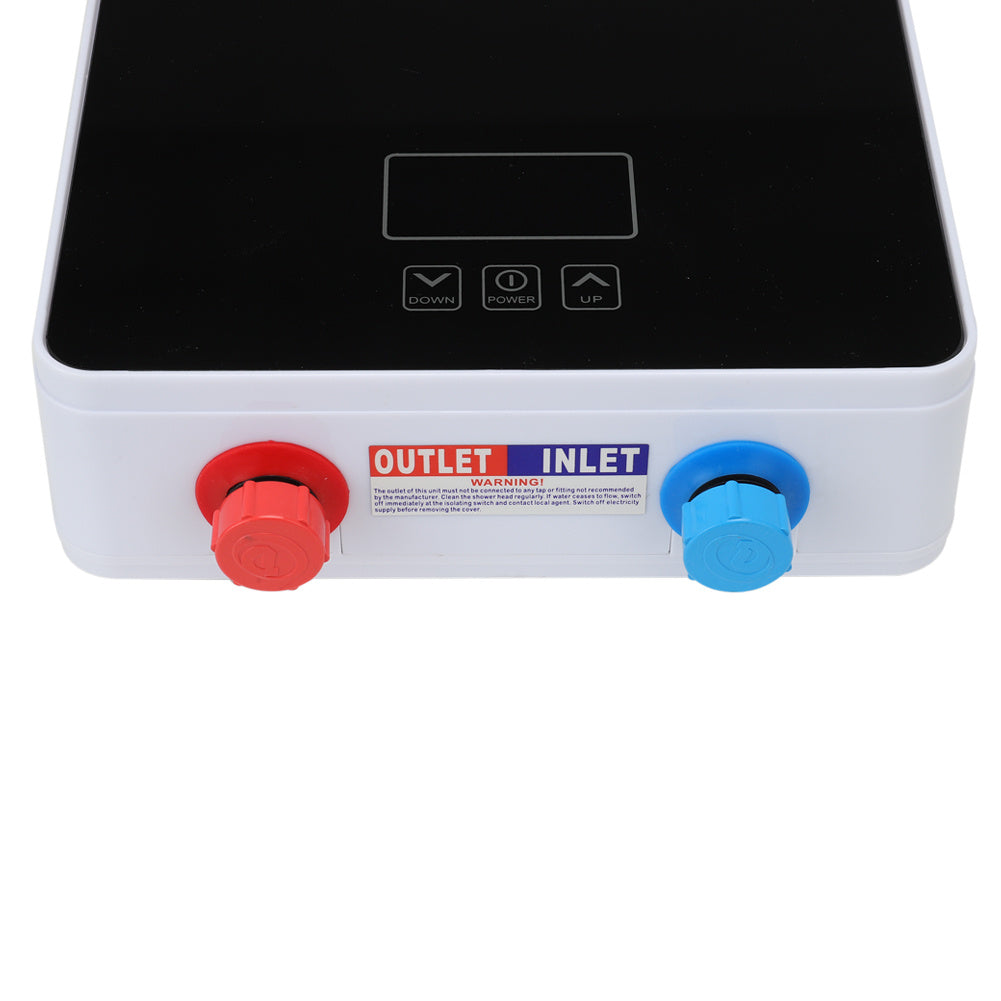 6kW Tankless Electric Water Heater with Shower Head Digital Temperature Display Water Heaters Living and Home