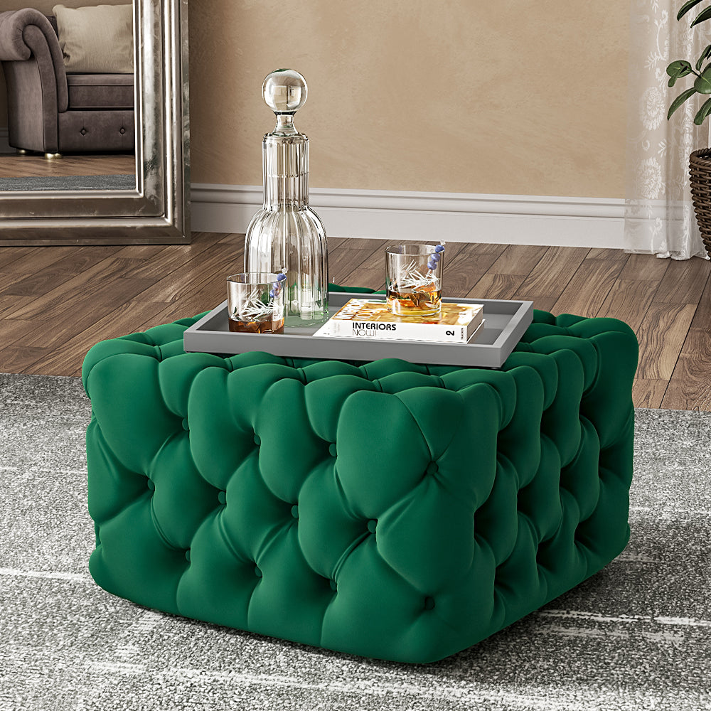 Velvet Square Footstool Living Room Sponge Footstool Coffee Table Footstools Living and Home