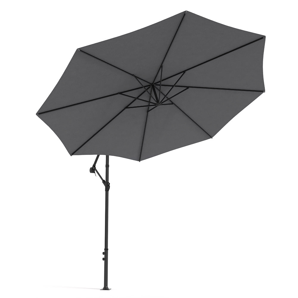 3M Dark Grey Sun Parasol Hanging Banana Umbrella Parasols Living and Home