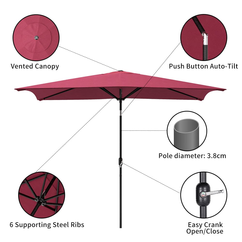 Copy of 3M Sunshade Parasol Umbrella Easy Tilt for Outdoor Market Table Parasols Living and Home