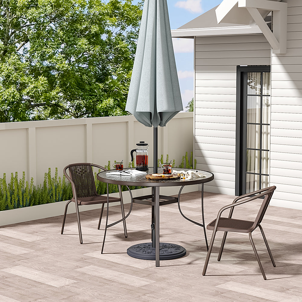 Garden Ripple Round Table With Umbrella Hole Or 2/4/6 Stacking Chairs Garden Dining Sets Living and Home