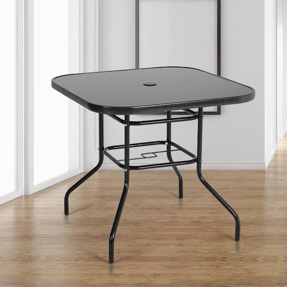 80/105cm Wide Square Garden Table Patio Outdoor Dining Table Coffee Bistro Table Garden Dining Table Living and Home