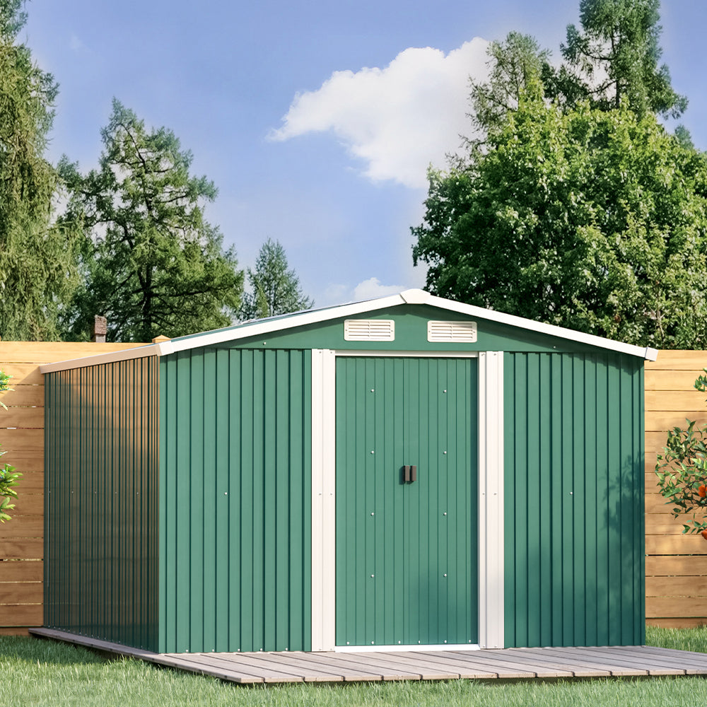 Garden Steel Shed with Gabled Roof Top Garden storage Living and Home