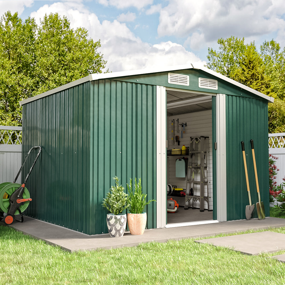 Garden Steel Shed with Gabled Roof Top Garden storage Living and Home