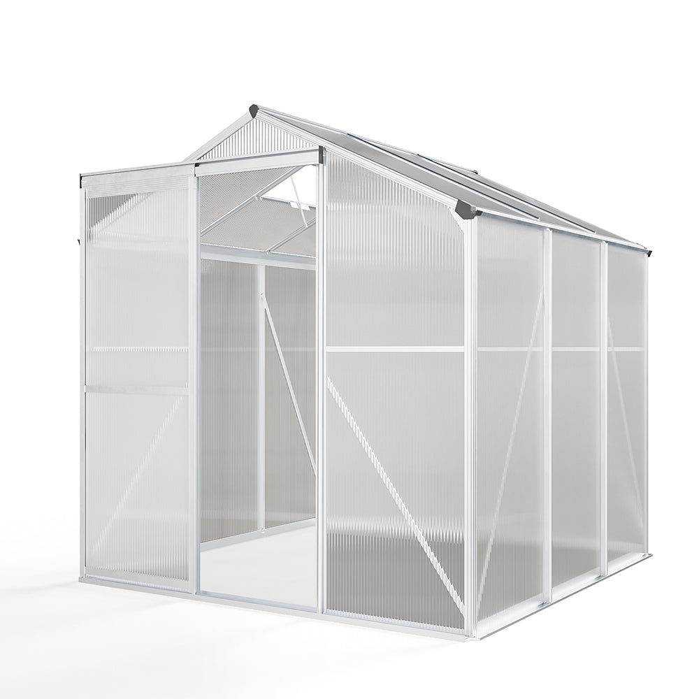 White Framed Garden Hobby Greenhouse with Vent Garden Storages & Greenhouses Living and Home