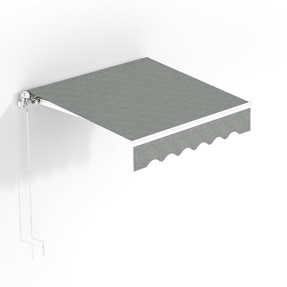 Retractable Patio Awning - Manual Shelter - Grey Awnings Living and Home