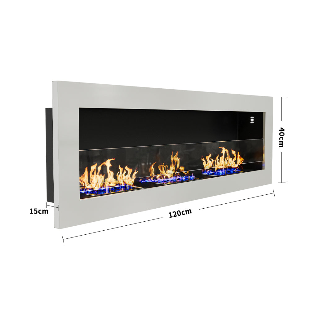 35 Inch 47 Inch Bioethanol Fireplace Wall Mounted Grey Stainless Steel Bio Ethanol Fireplaces Living and Home