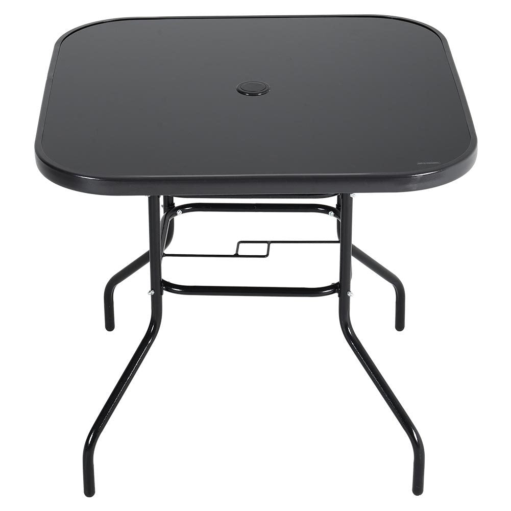 80/105cm Wide Square Garden Table Patio Outdoor Dining Table Coffee Bistro Table Garden Dining Table Living and Home