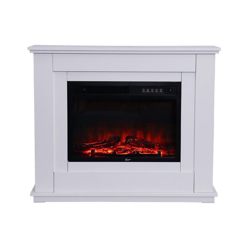 39 Inch Electric Fireplace Suite White Mantel Surround Electric Log Burner Heater Fireplaces Living and Home