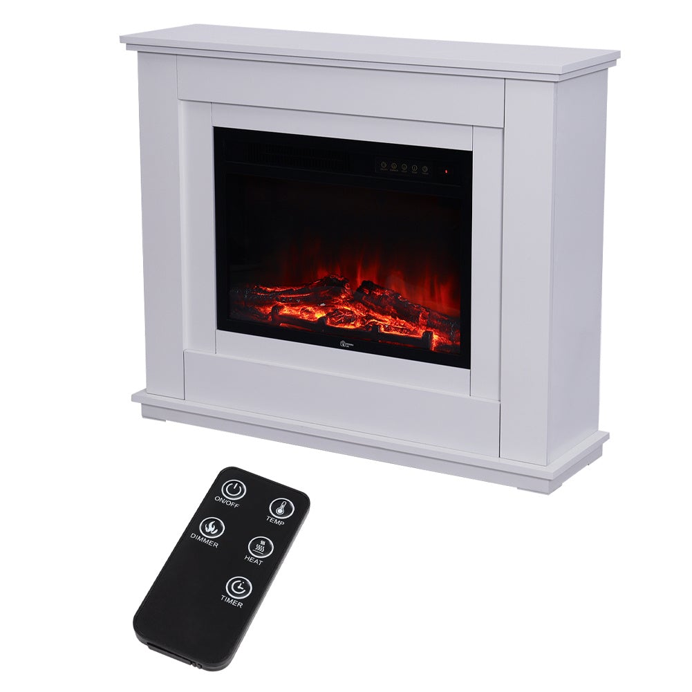 39 Inch Electric Fireplace Suite White Mantel Surround Electric Log Burner Heater Fireplaces Living and Home