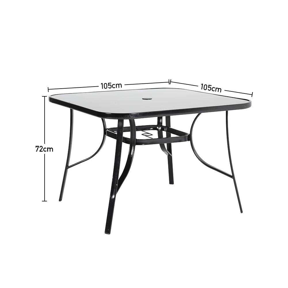 80/105cm Wide Square Garden Table Patio Outdoor Dining Table Coffee Bistro Table Garden Dining Table Living and Home