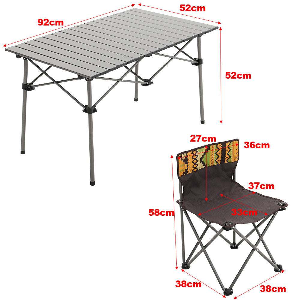 7 Piece Folding Camping Table and Chairs Set Portable with Carrying Bag Camp Furniture Living and Home