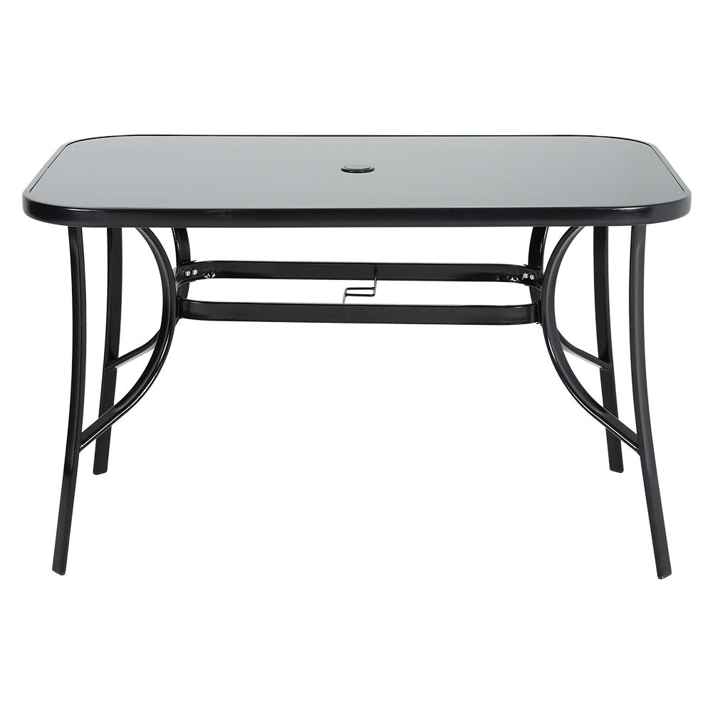 Outdoor Rectangular Dining Table with Umbrella Hole for Garden and Patio Garden Dining Table Living and Home
