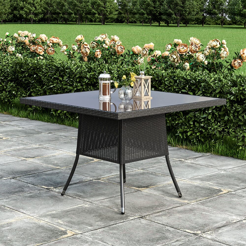 Rattan Garden Furniture Outdoor Small Dining Sets Patio Set Black