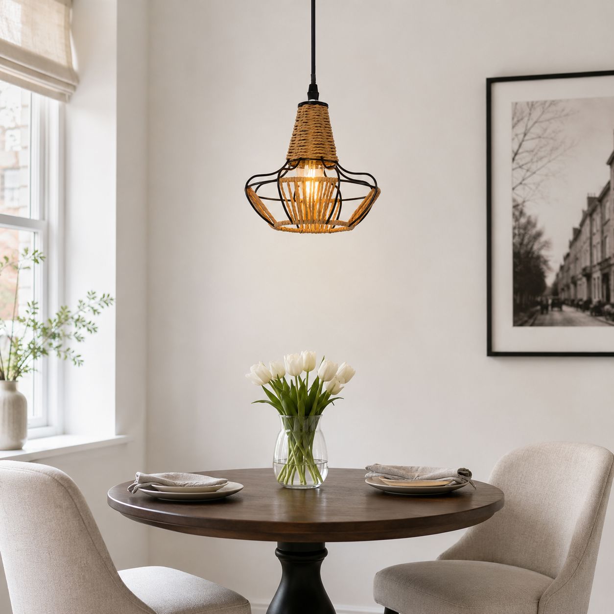 ‍Lightsin Woven Rattan Cage Pendant Light for Natural Charm and Effortless Elegance (100% off) Living and Home 