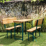 Rustic Wooden Folding Garden Bench Table Set Garden Dining Sets Living and Home 